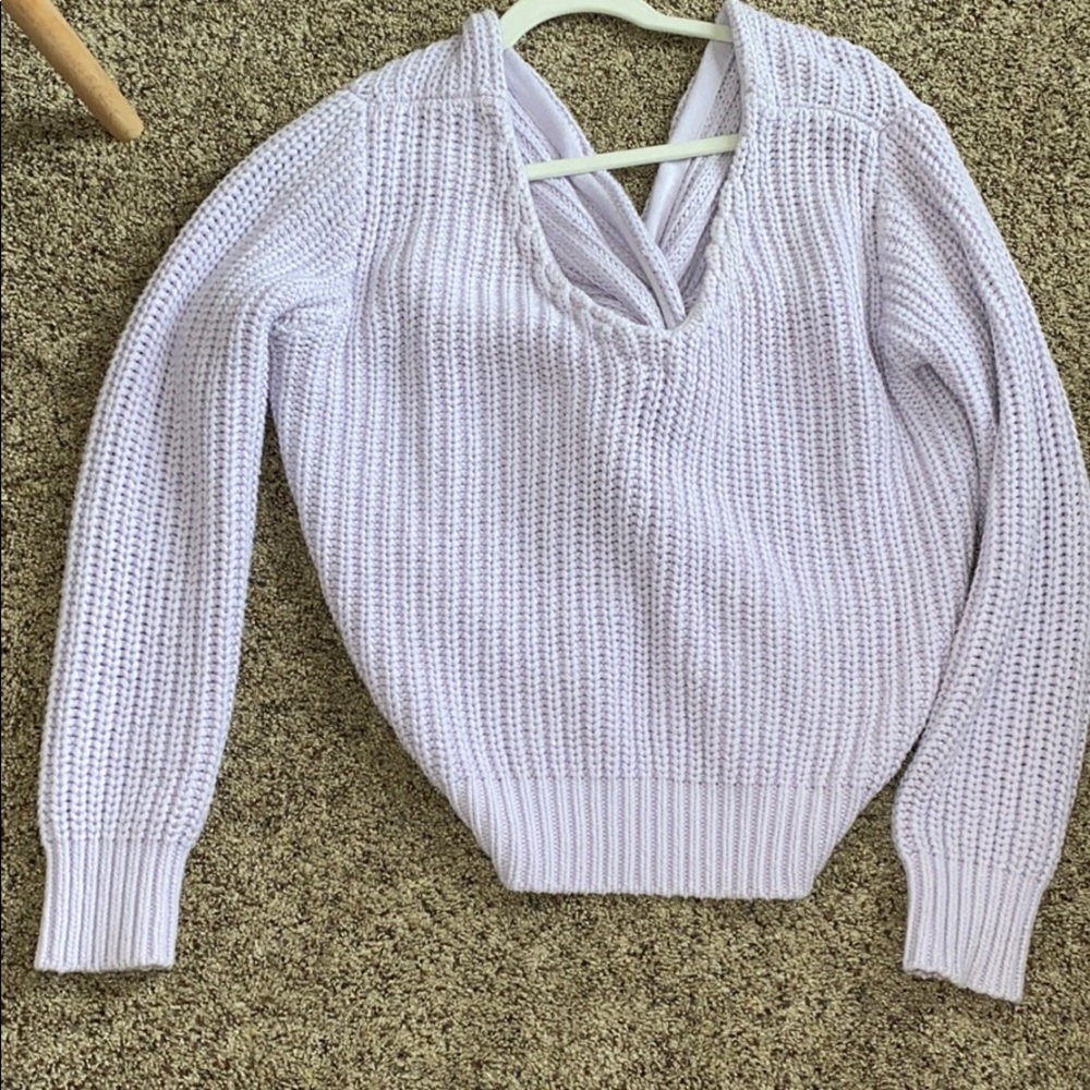 LA Hearts purple twist back sweater